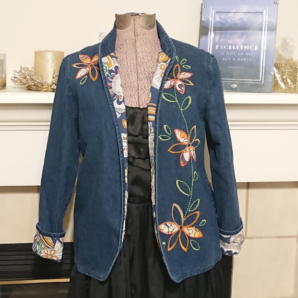Alfred Dunner - Embroidered Jean Jacket